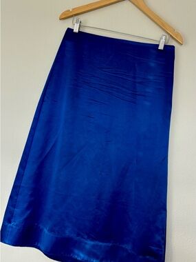 COS Satin Maxi Skirt - Cobalt Blue